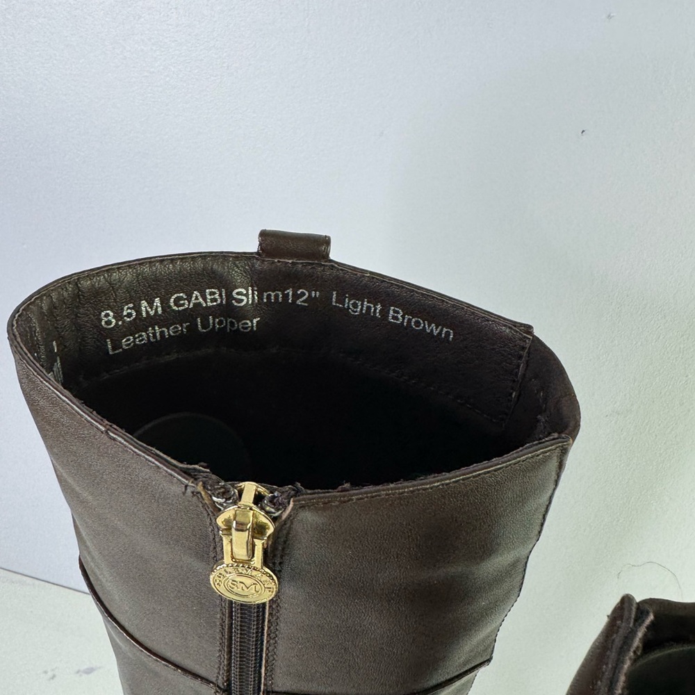 Solimani Gabi 12" slim calf riding boot size 8.5 M , brown - Picture 5 of 11